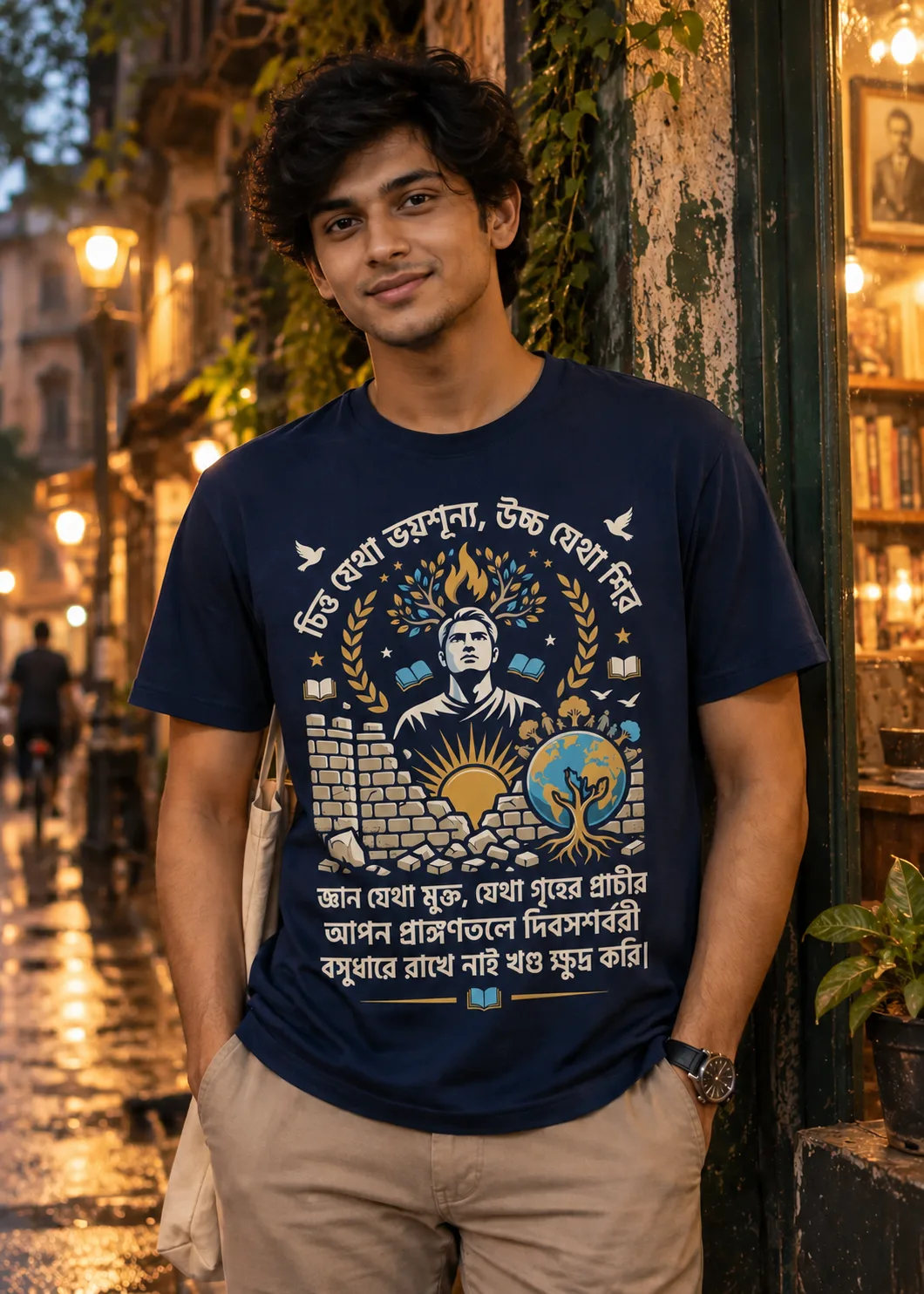 Gitanjali - Nobel Laureate Rabindranath Tagore — Bengali t-shirt by Golposutra