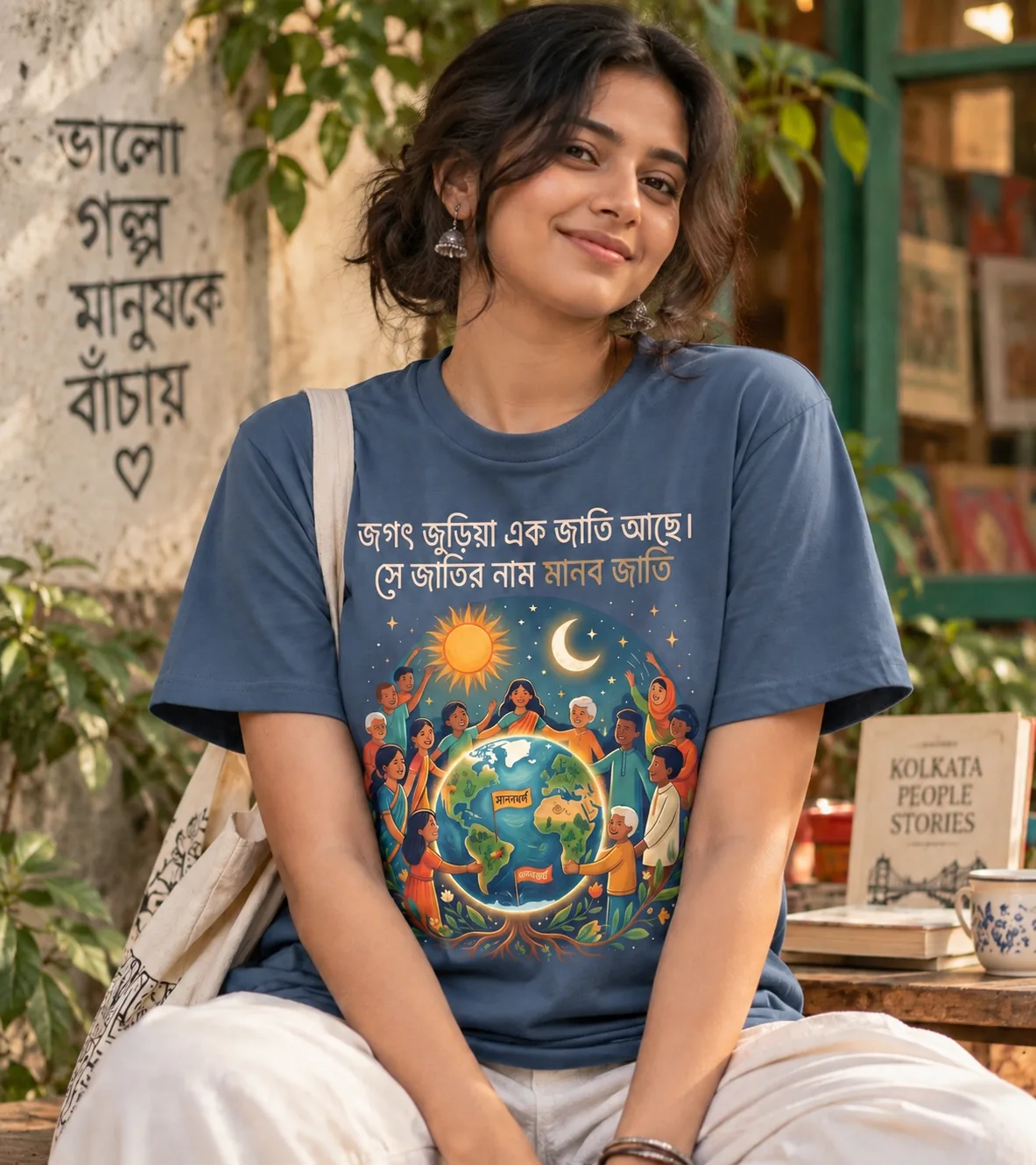 Manob Jati- Poet Satyendranath Dutta — Bengali t-shirt by Golposutra